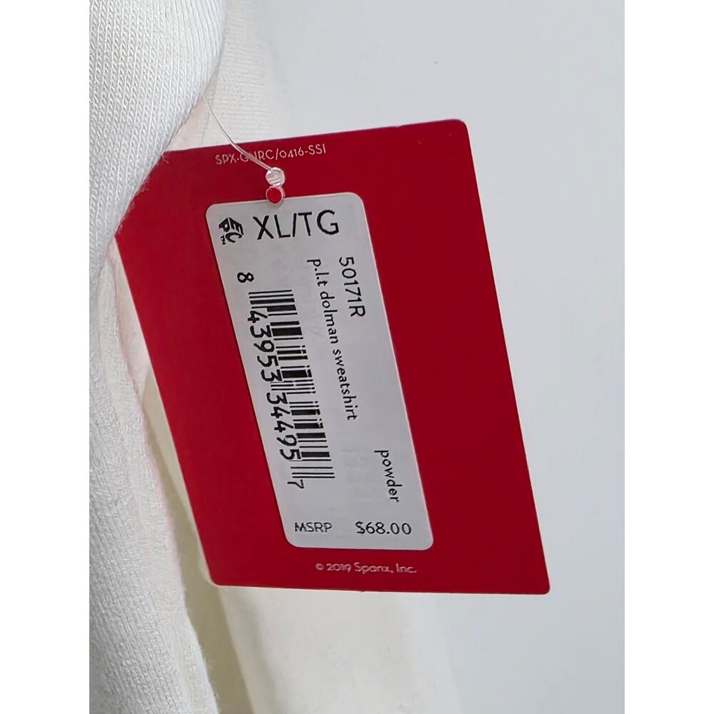 NWT Spanx Perfect Length Top Dolman Sweatshirt Powder White Size XL - Picture 4 of 6